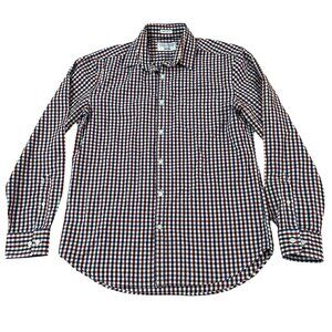 Lucky Brand Men's White Label Fit Size Medium Plaid Button-Up Shirt